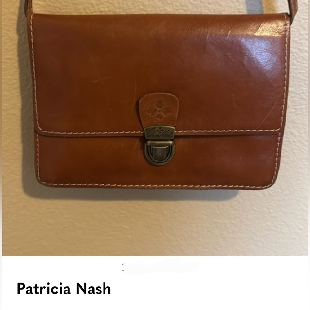 Patricia Nash Tan Leather Crossbody Shoulder Bag New Valentine ready
